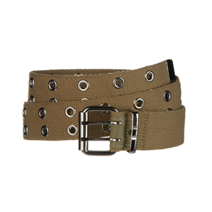 Double pronged web belt with eyelets